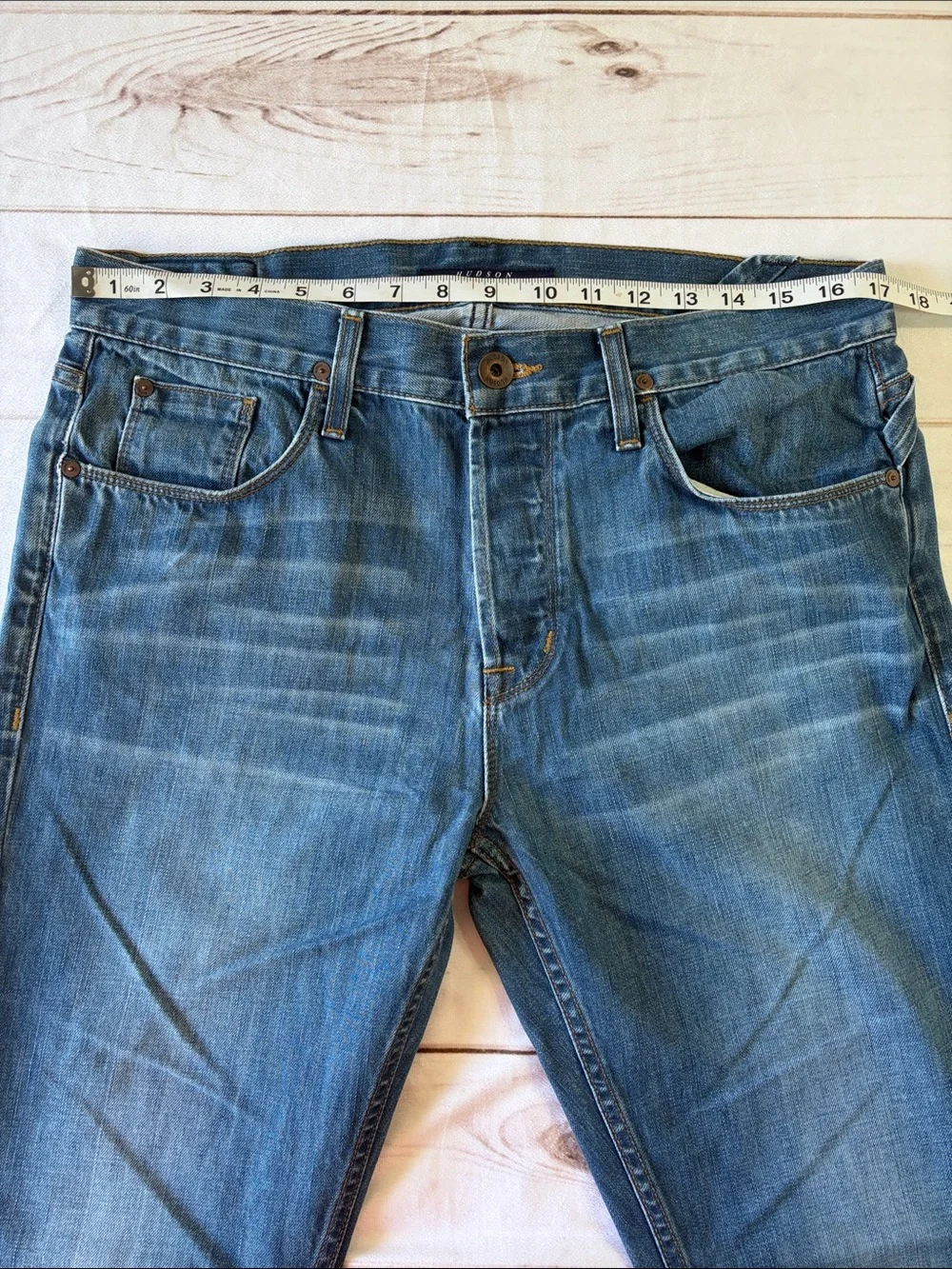 Hudson Men's Beau Flap Micro Bootcut Blue Jeans